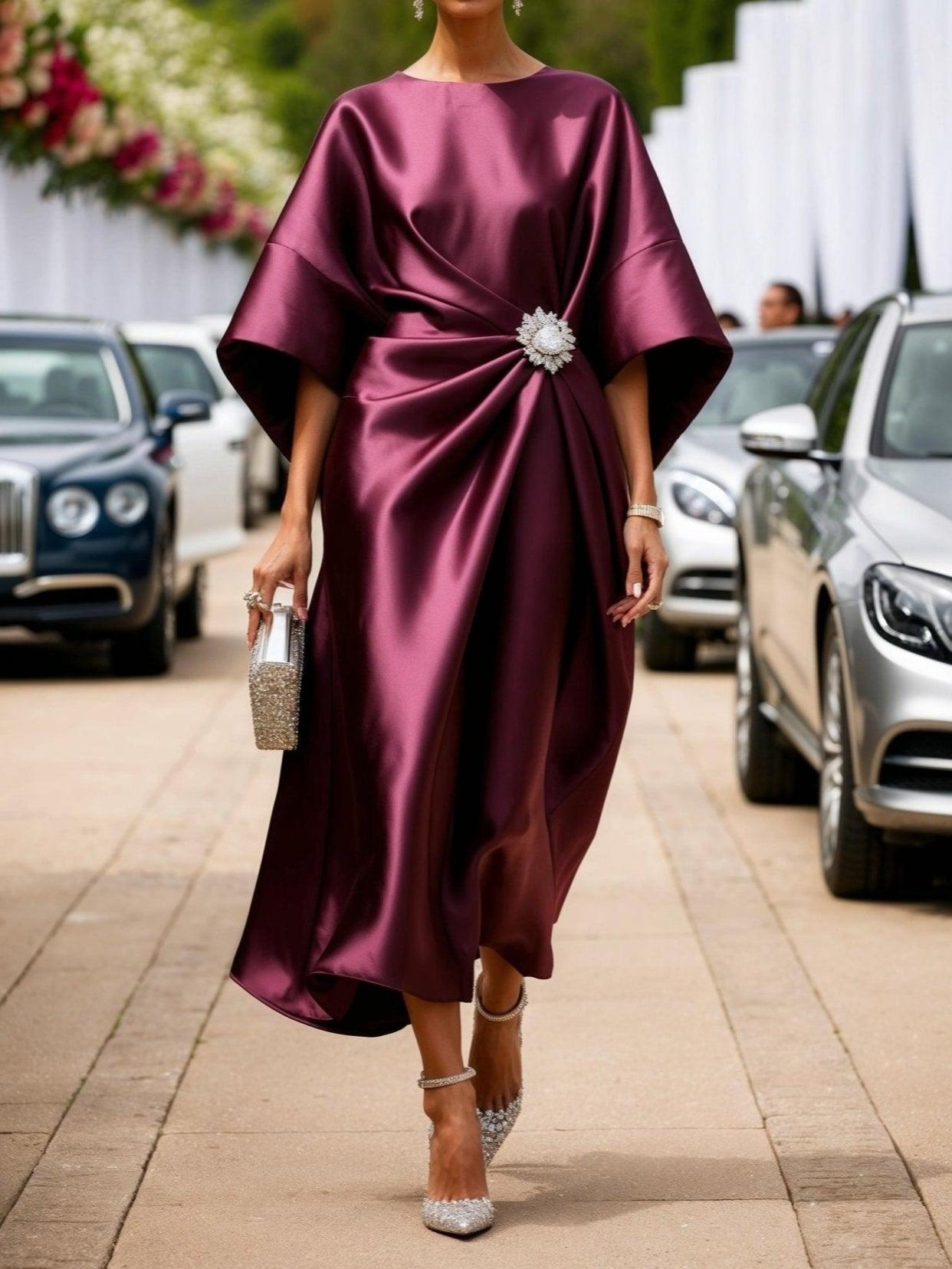 Vestido Satén Brillo-Lujo