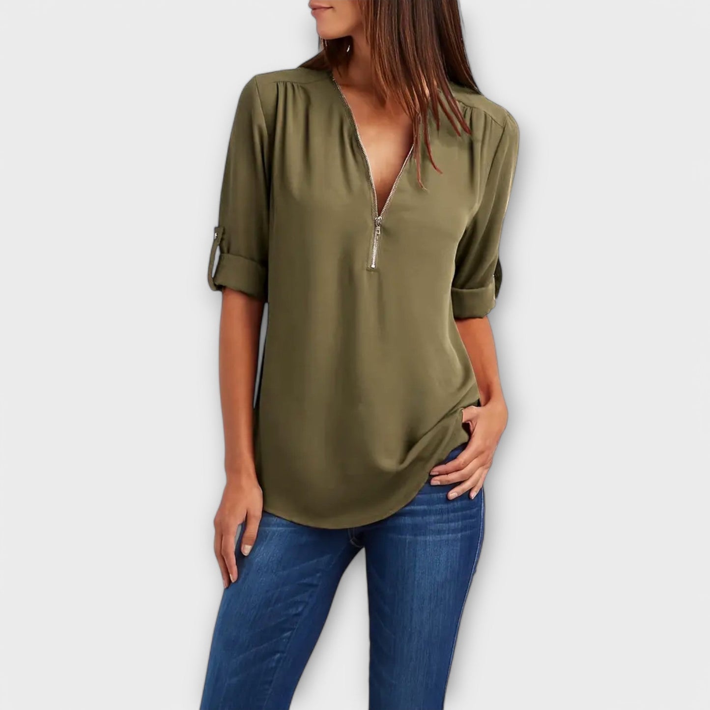 Blusa Escote V Fácil-Cuidado