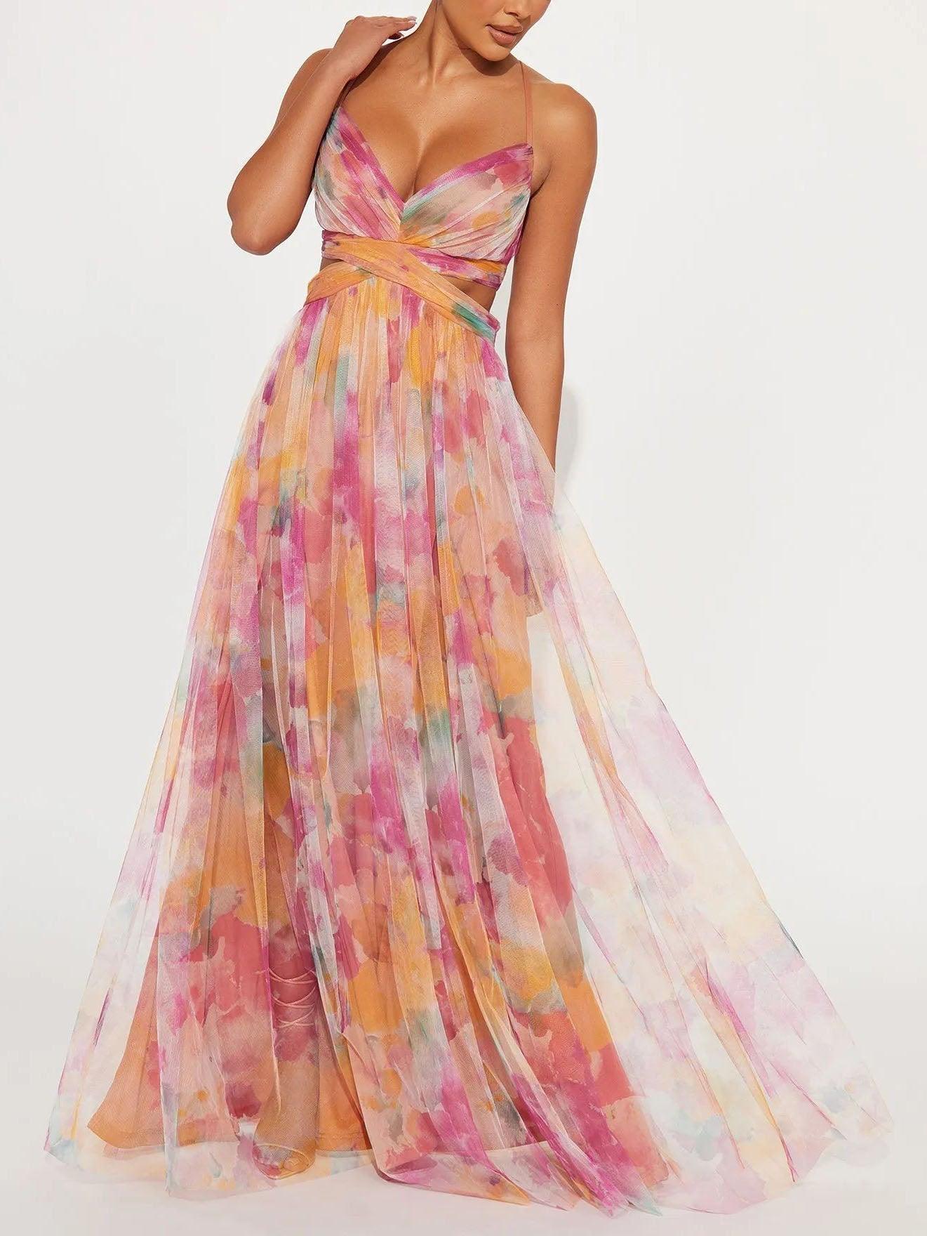 Vestido Largo Floral Favorecedor