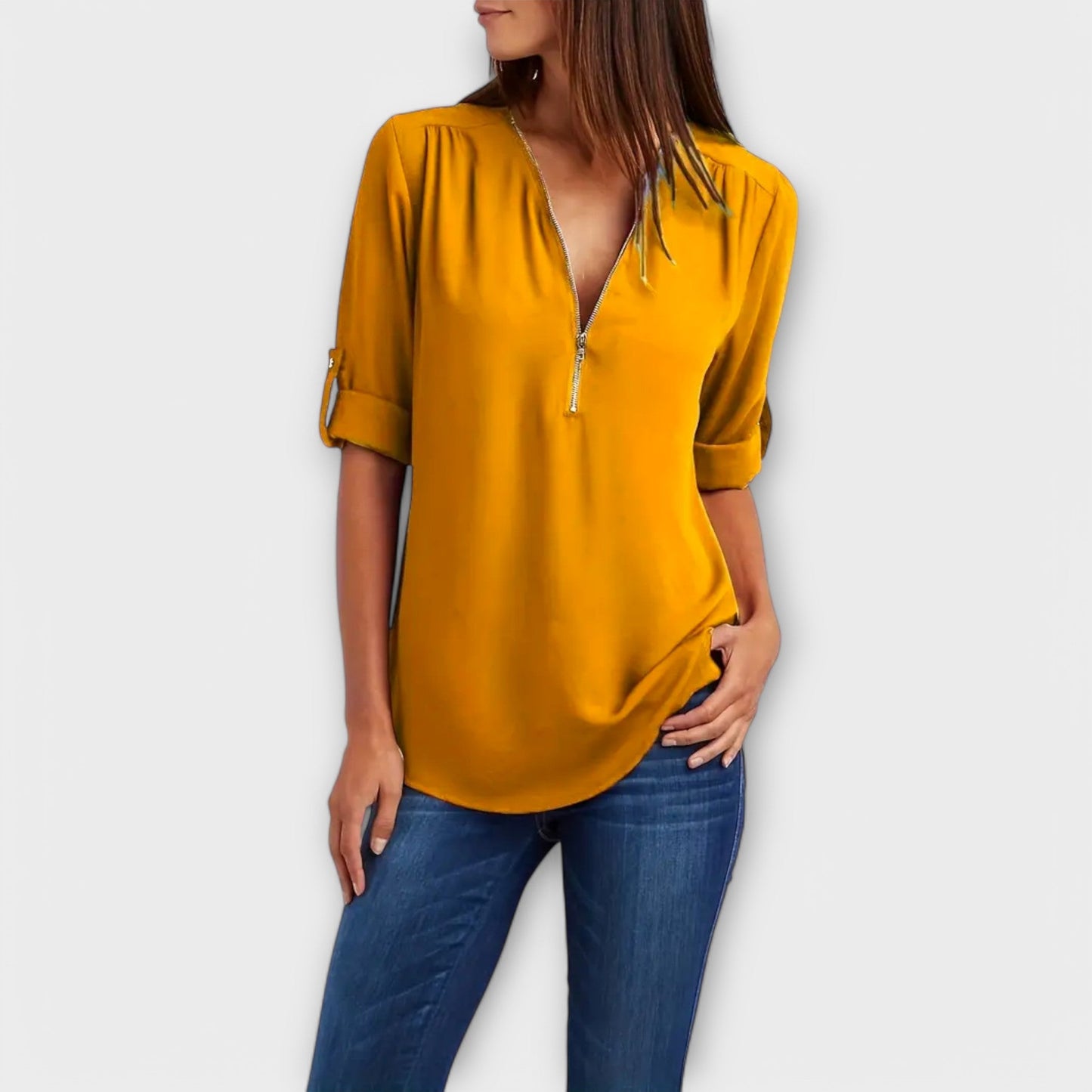 Blusa Escote V Fácil-Cuidado