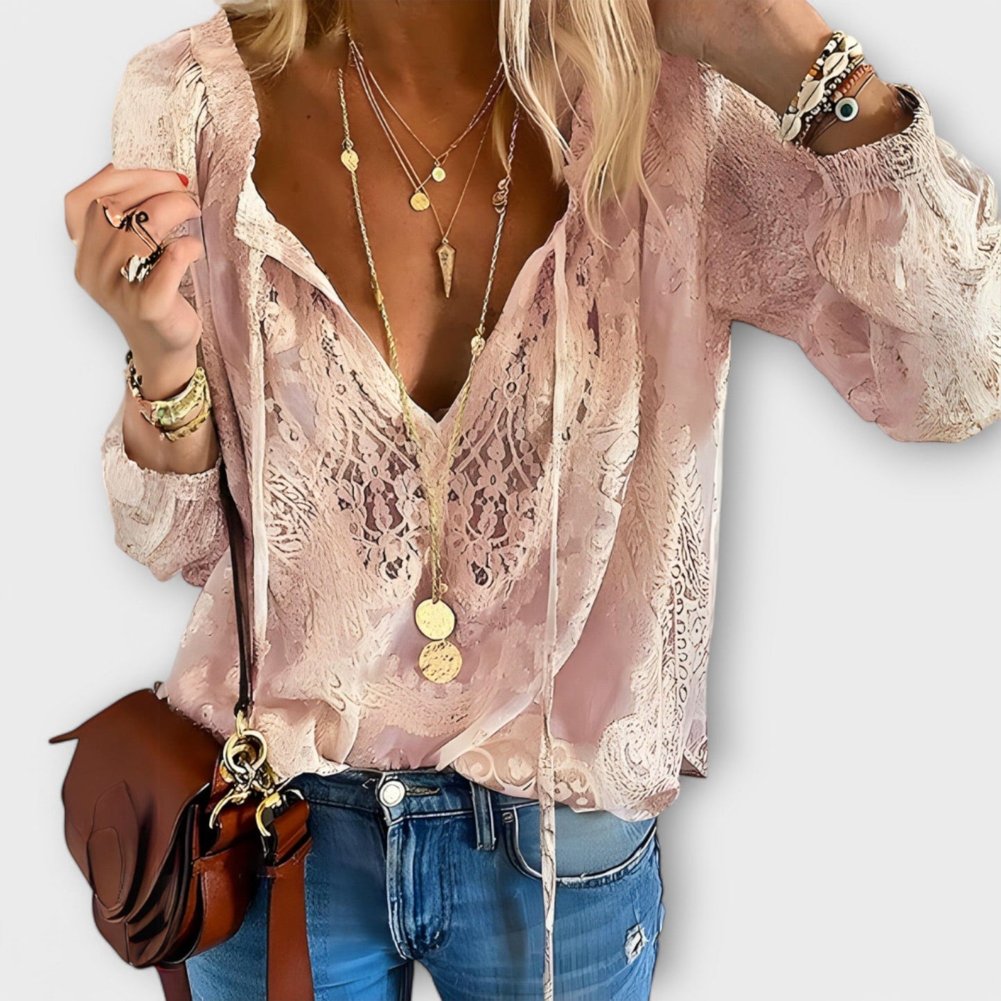 Blusa Encaje Silueta-Definida