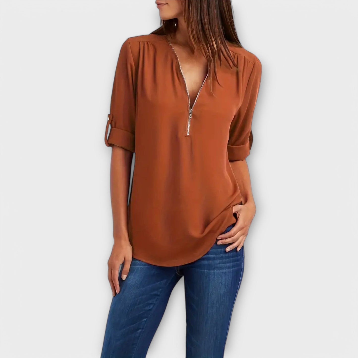 Blusa Escote V Fácil-Cuidado