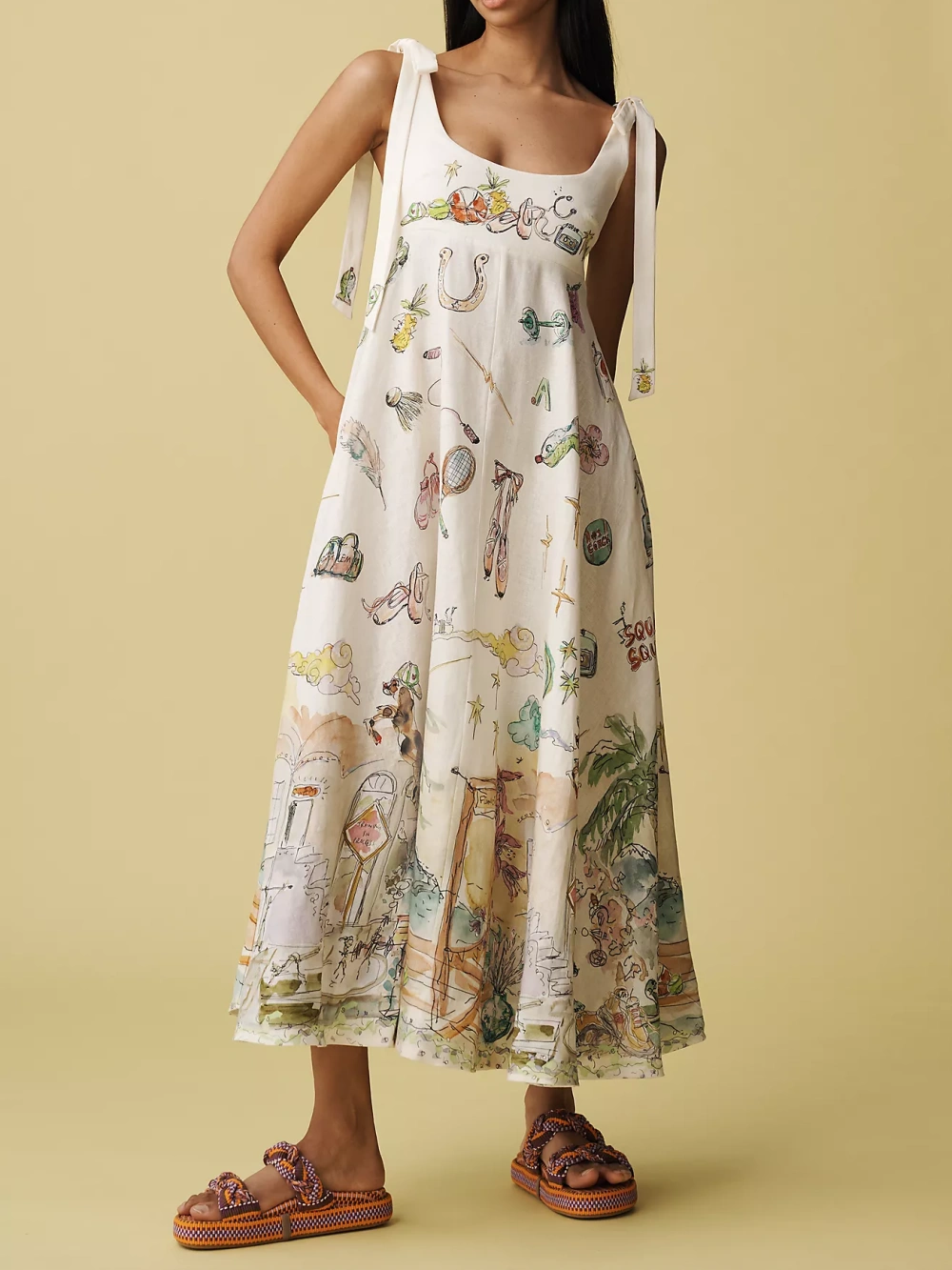 Vestido Midi Lino Refrescante