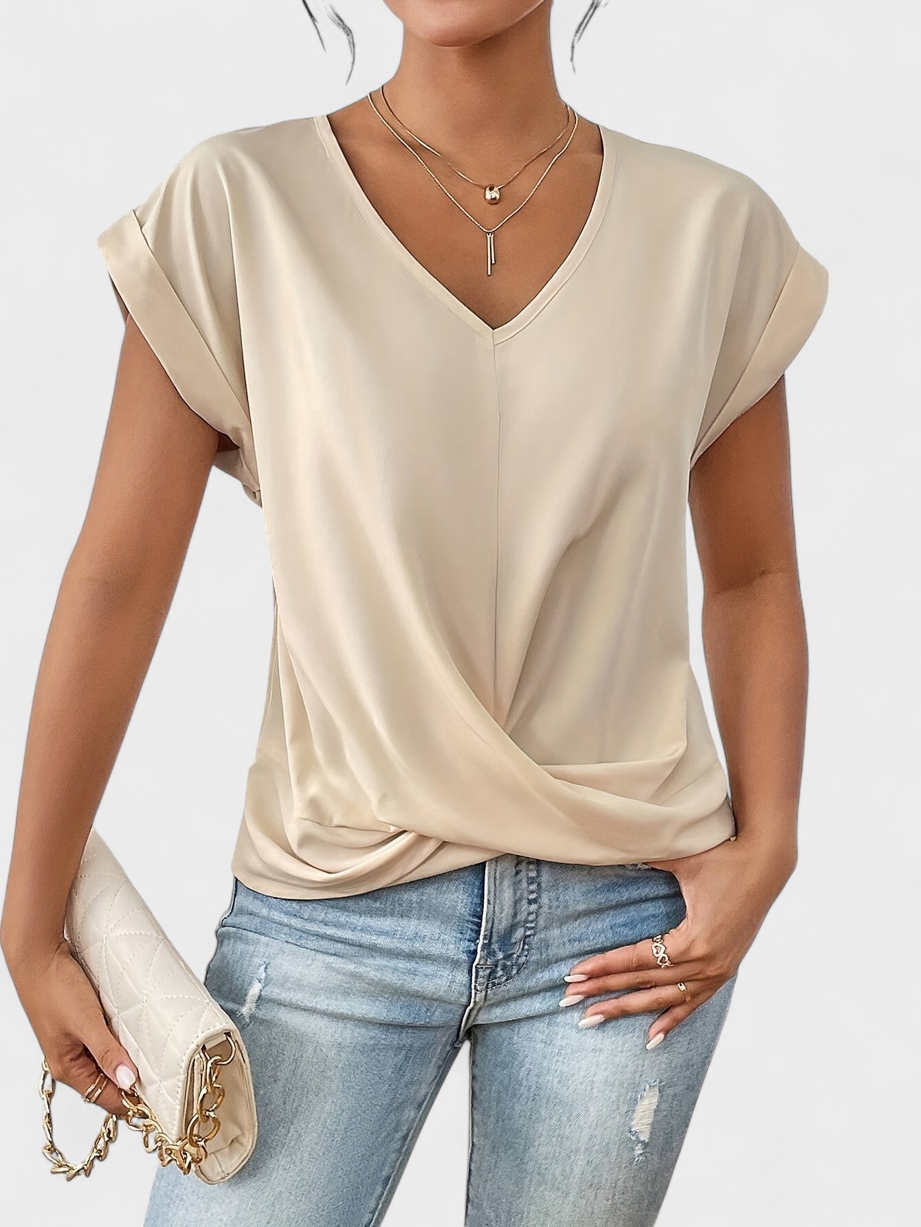 Blusa V Nudo Efecto-Esbelto