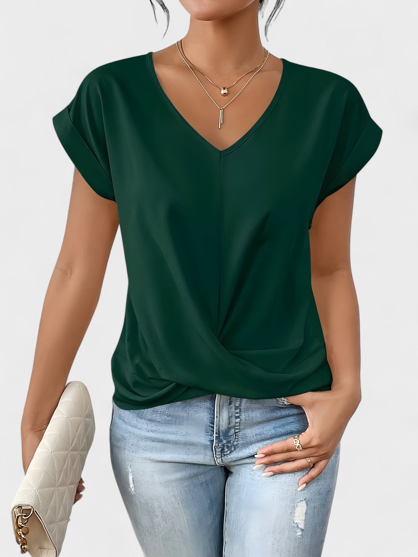 Blusa V Nudo Efecto-Esbelto