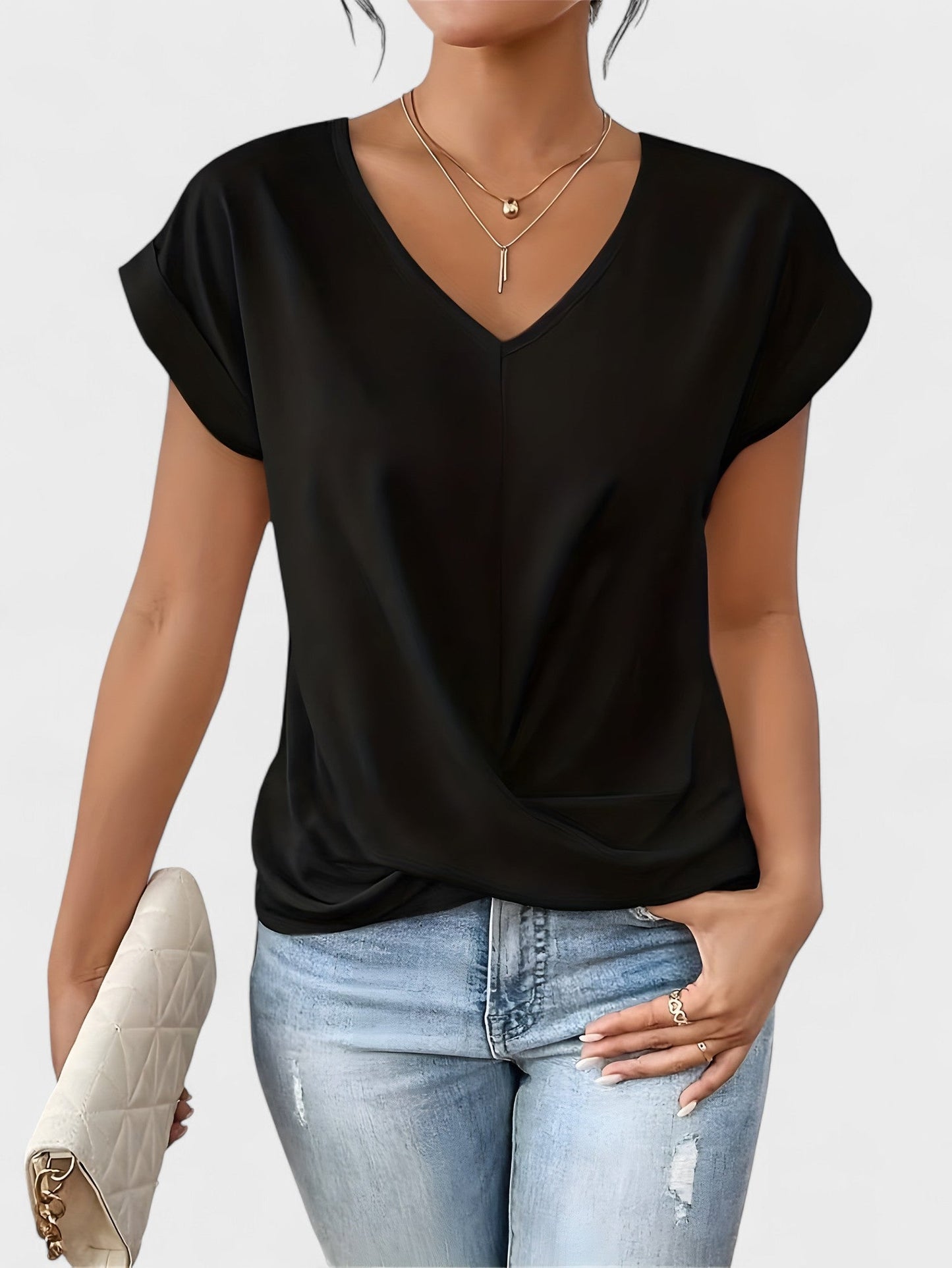 Blusa V Nudo Efecto-Esbelto