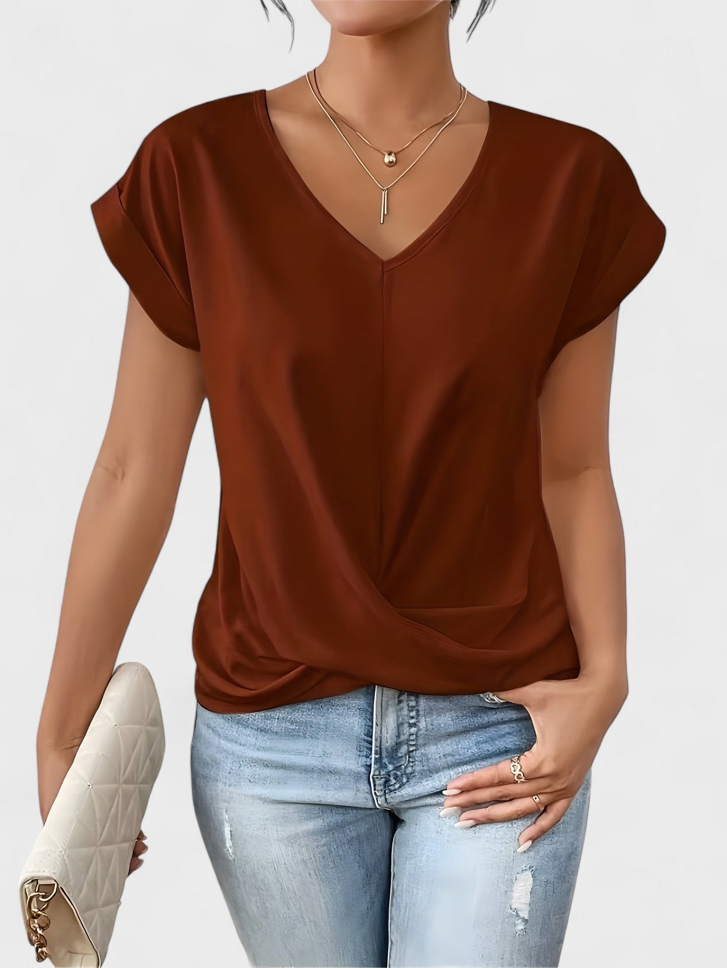 Blusa V Nudo Efecto-Esbelto