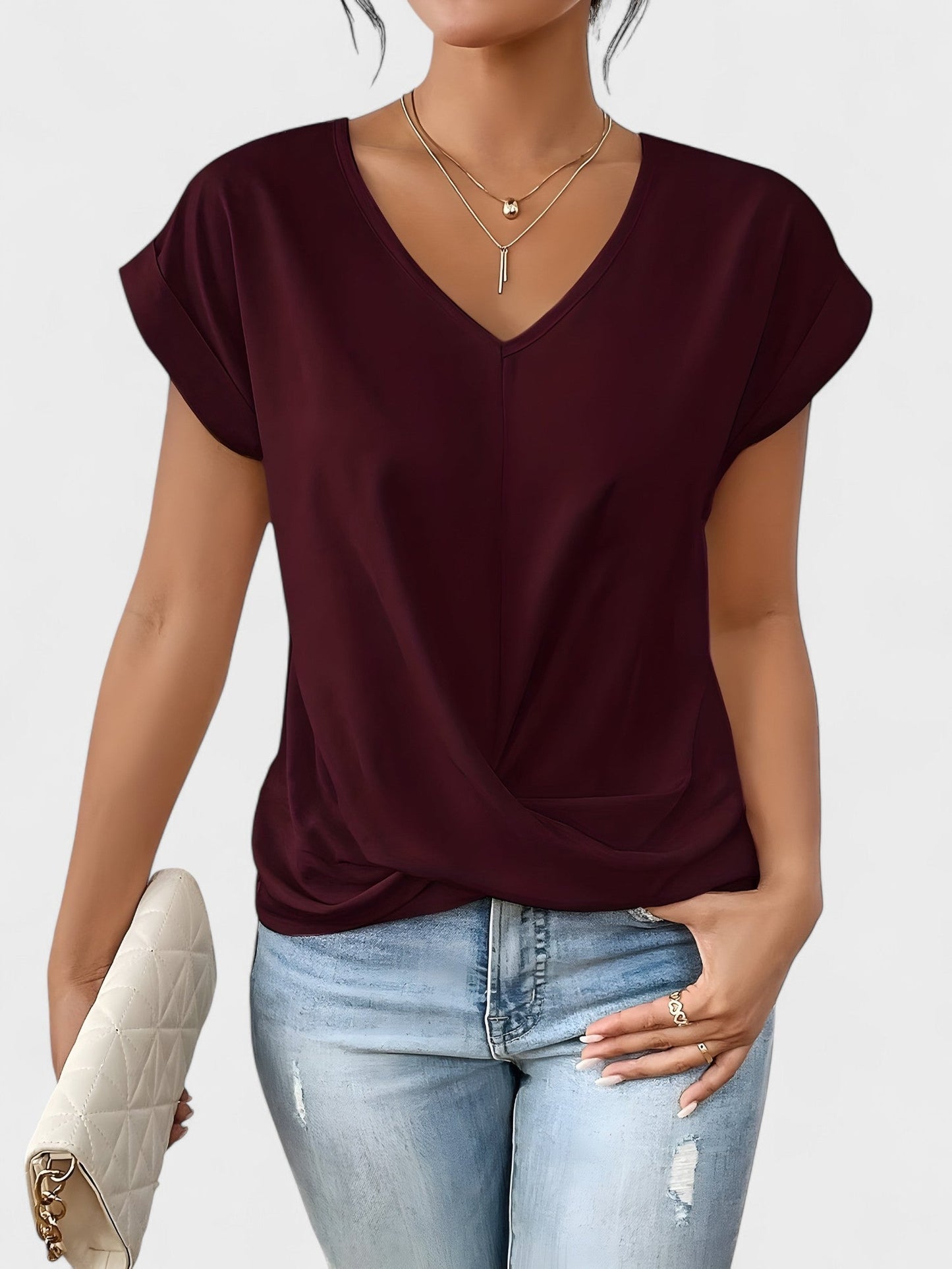 Blusa V Nudo Efecto-Esbelto