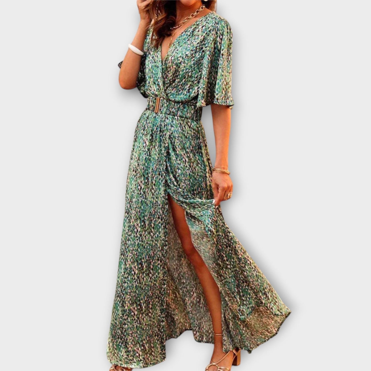 Vestido Cruzado Cintura-Definida