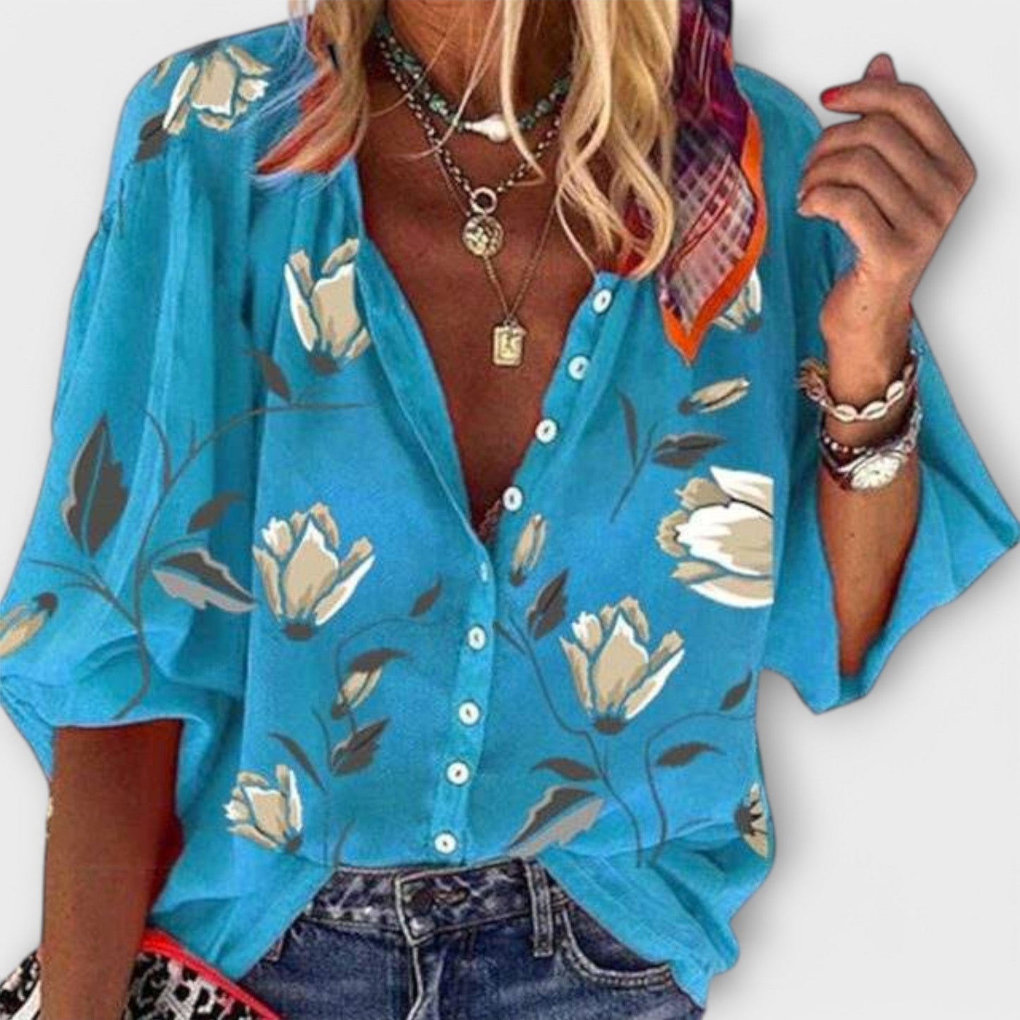 Blusa Floral Fácil-Cuidado