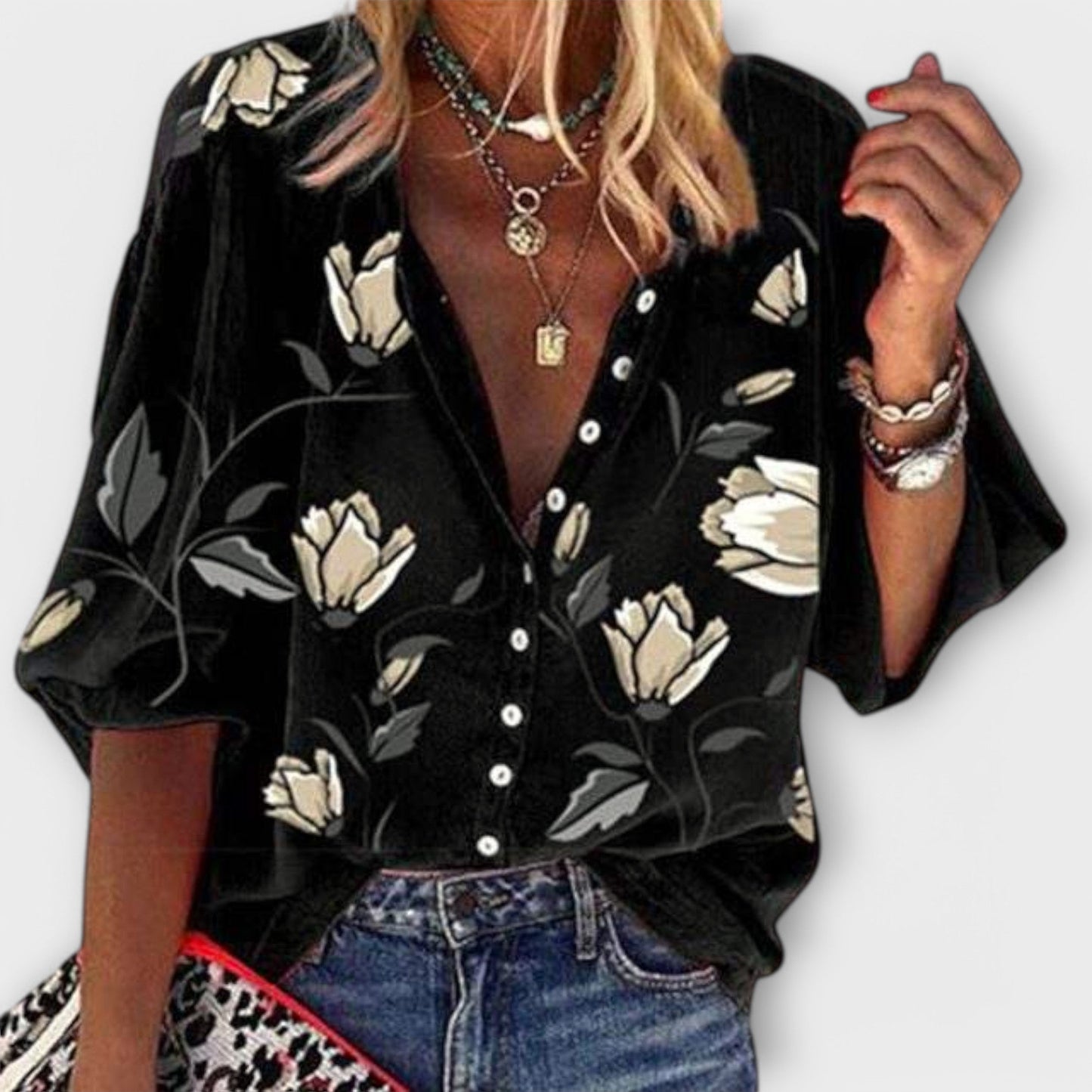 Blusa Floral Fácil-Cuidado