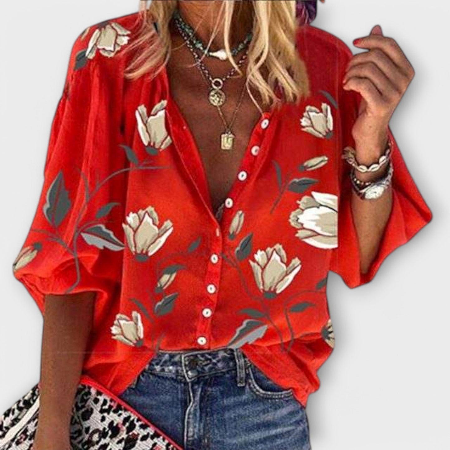 Blusa Floral Fácil-Cuidado