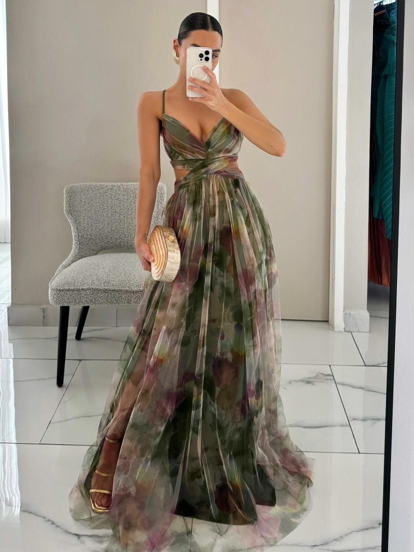 Vestido Largo Floral Favorecedor