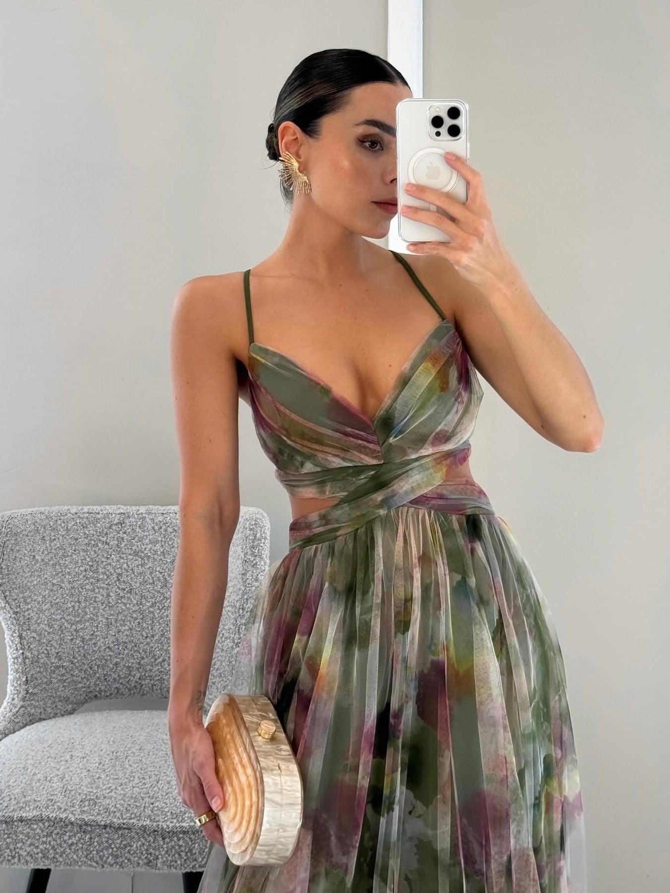 Vestido Largo Floral Favorecedor