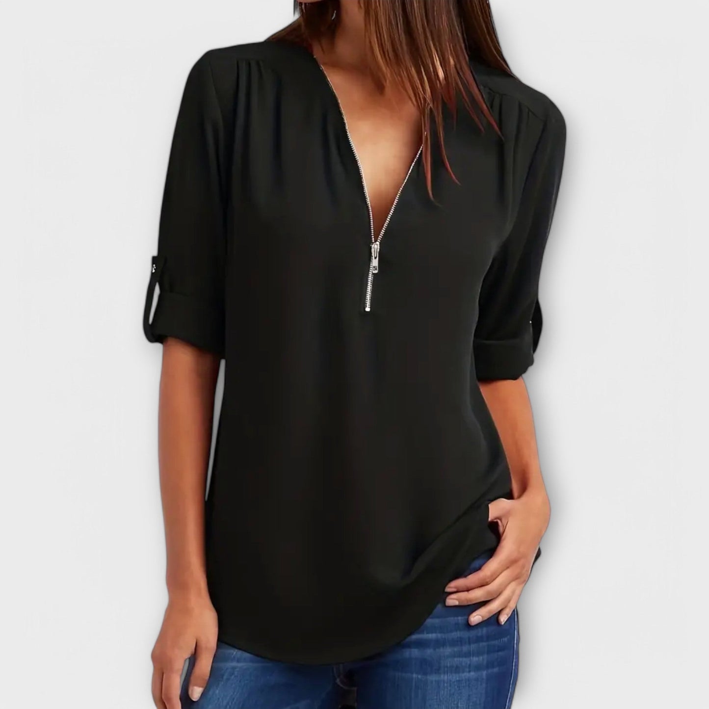 Blusa Escote V Fácil-Cuidado