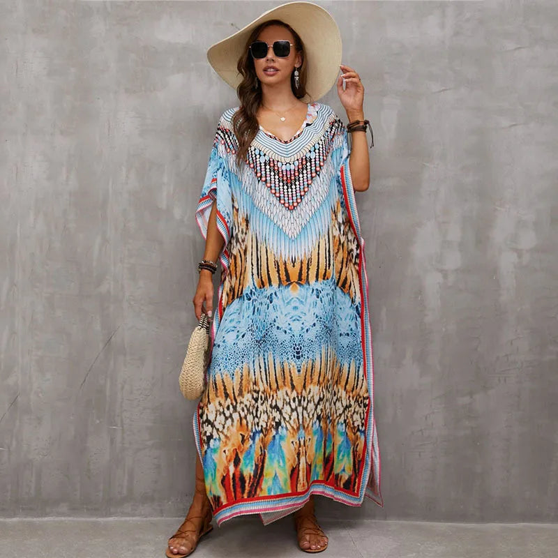 Vestido Maxi-Estilo Tropical