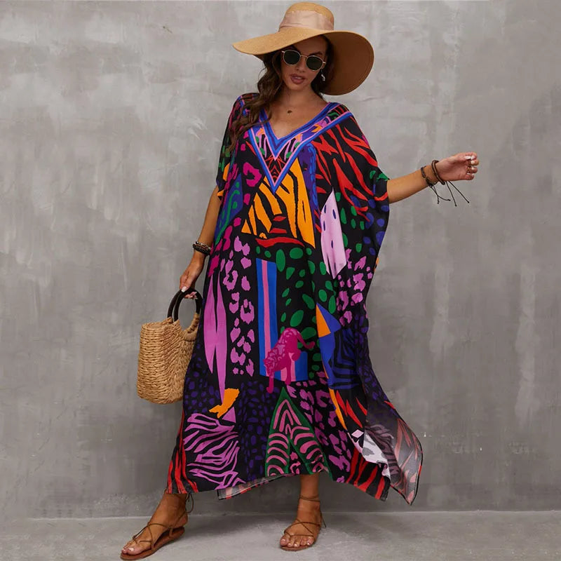 Vestido Maxi-Estilo Tropical