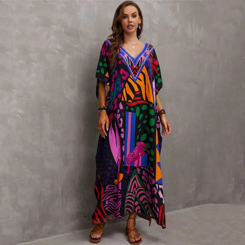 Vestido Maxi-Estilo Tropical