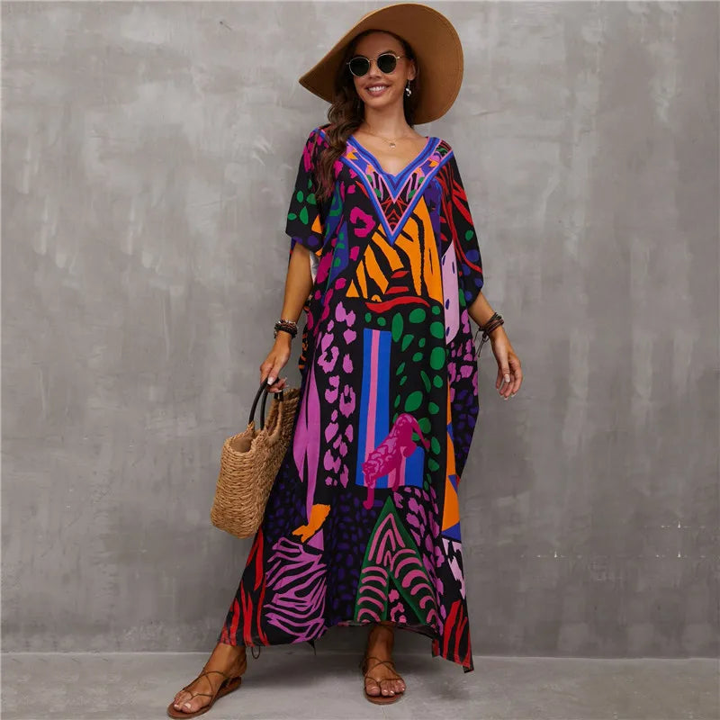 Vestido Maxi-Estilo Tropical