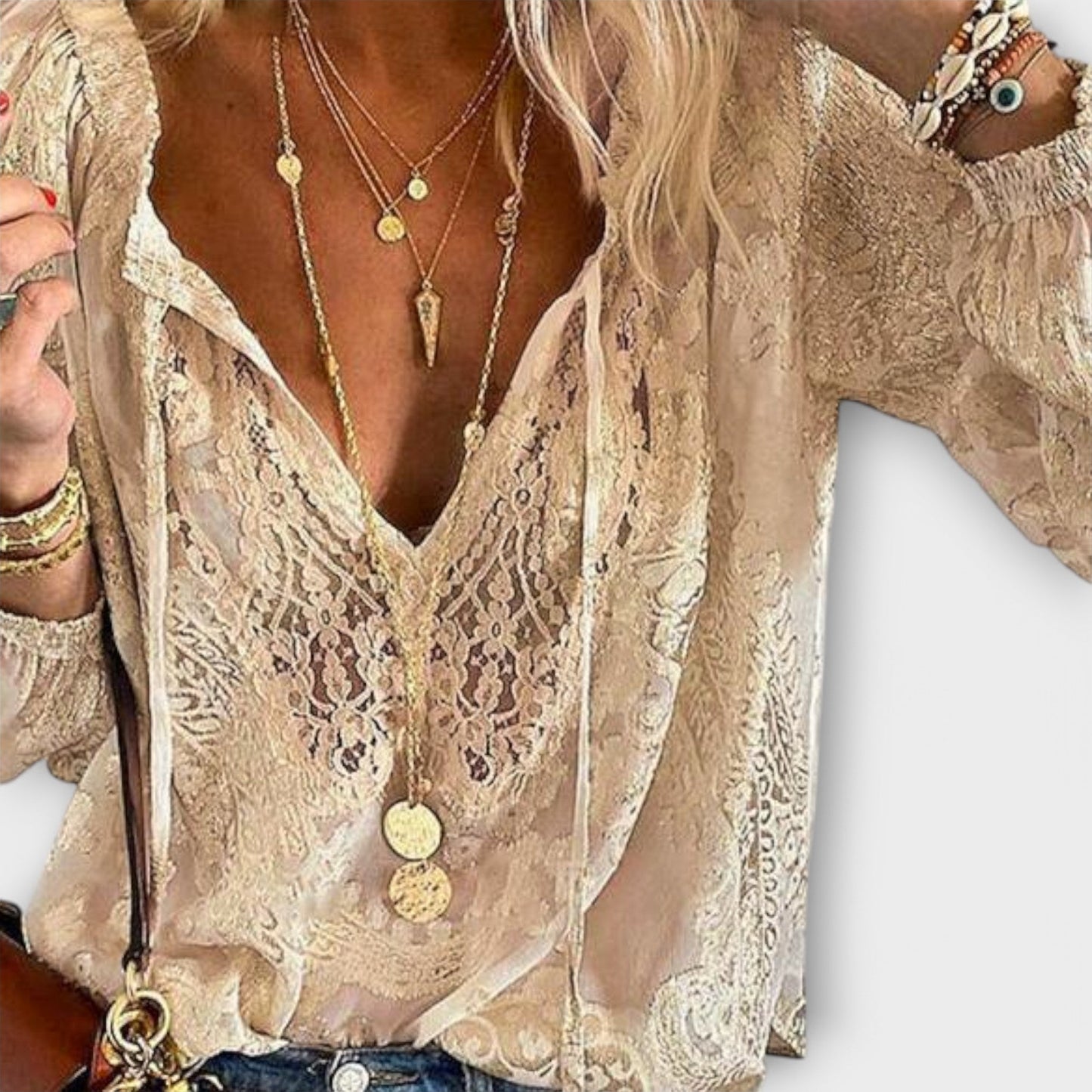 Blusa Encaje Silueta-Definida