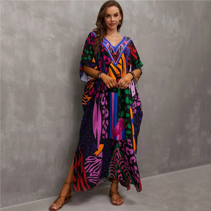 Vestido Maxi-Estilo Tropical