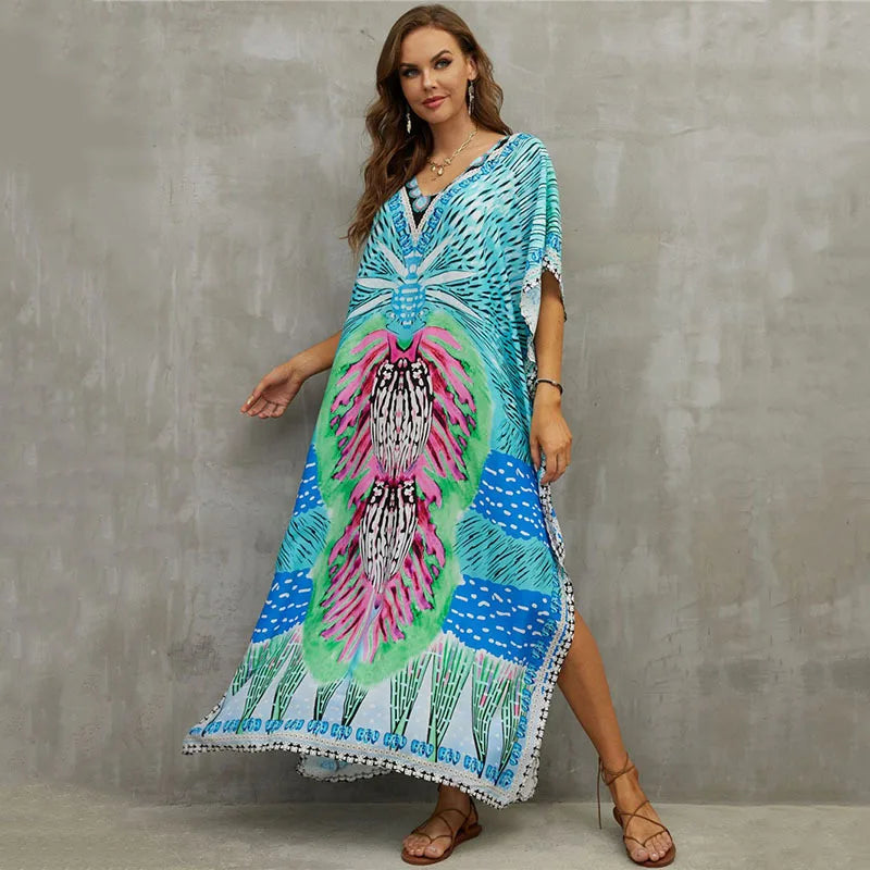 Vestido Maxi-Estilo Tropical
