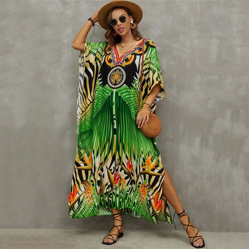 Vestido Maxi-Estilo Tropical