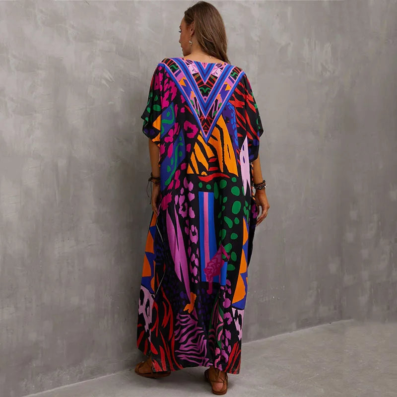 Vestido Maxi-Estilo Tropical