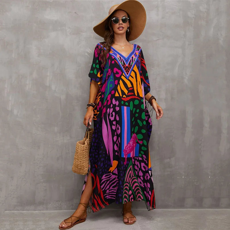 Vestido Maxi-Estilo Tropical