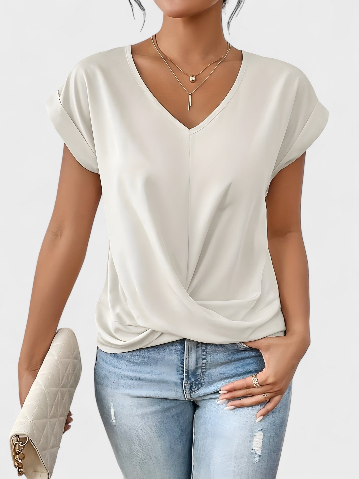 Blusa V Nudo Efecto-Esbelto