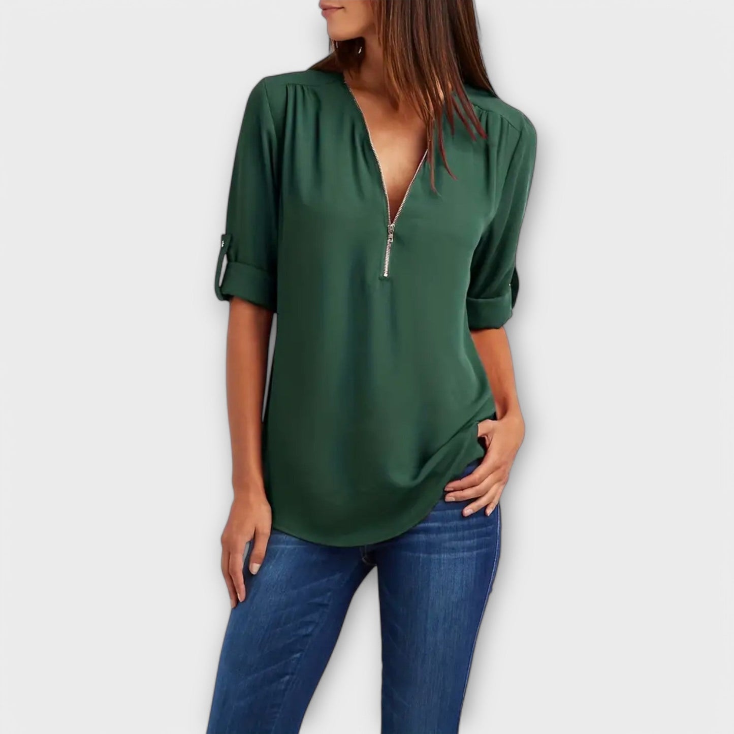 Blusa Escote V Fácil-Cuidado