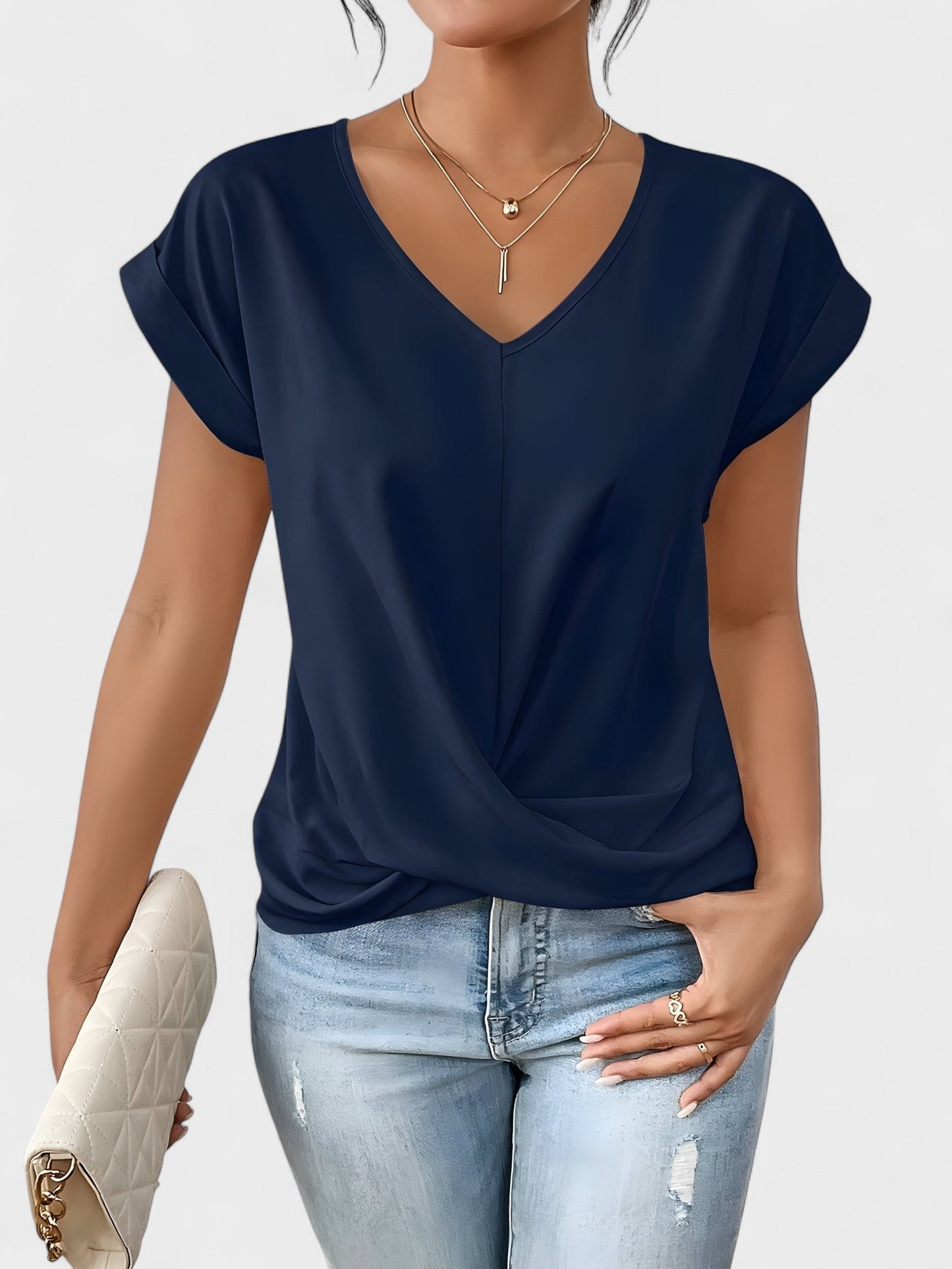 Blusa V Nudo Efecto-Esbelto