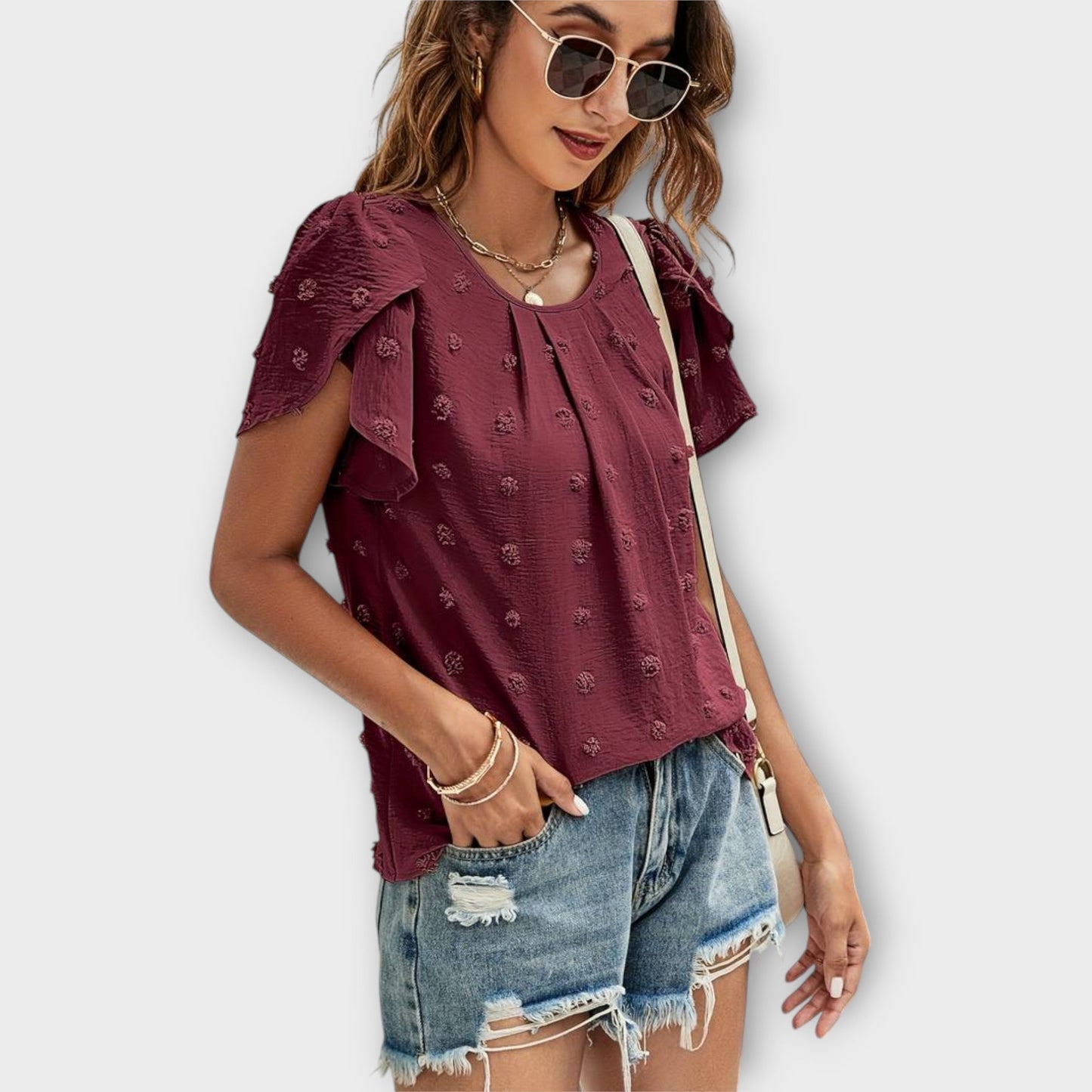 Blusa Pétalo Anti-Arrugas