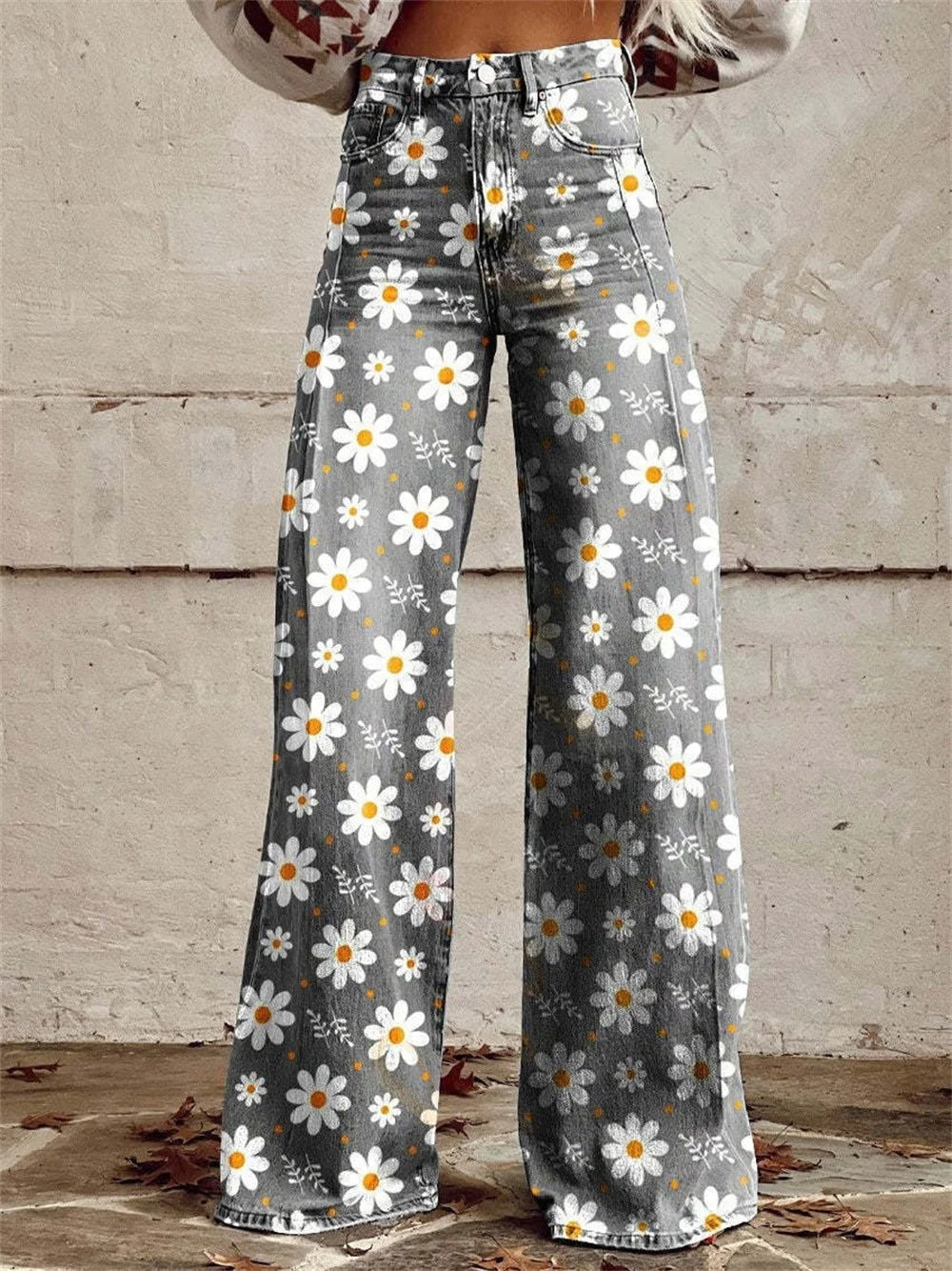 Pantalones Silueta-Estilizante Floral