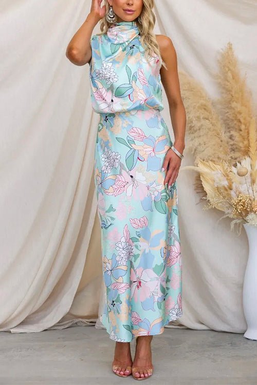 Vestido Maxi Estampado Caída-Elegante