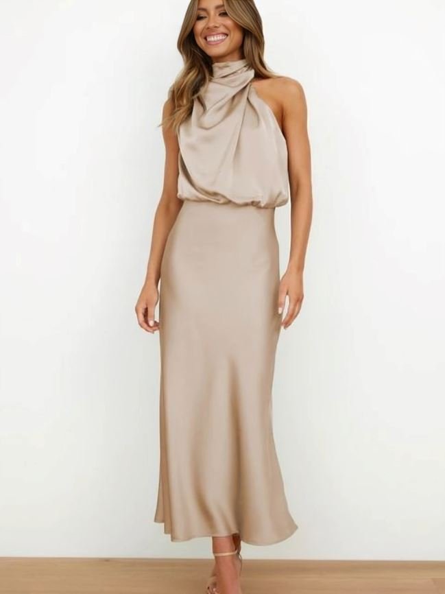 Vestido Seda Silueta-Esbelta