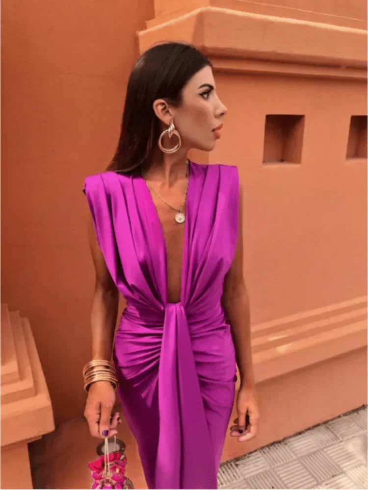 Vestido Satén Silueta-Esbelta