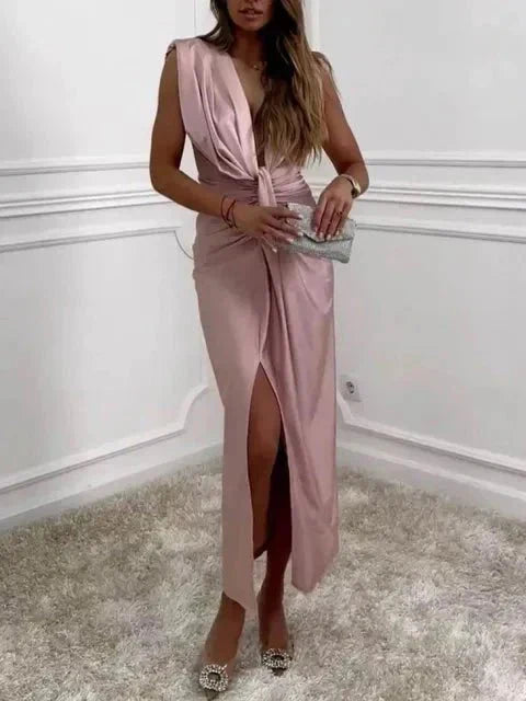 Vestido Satén Silueta-Esbelta