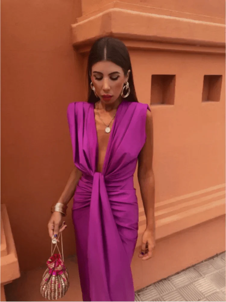 Vestido Satén Silueta-Esbelta