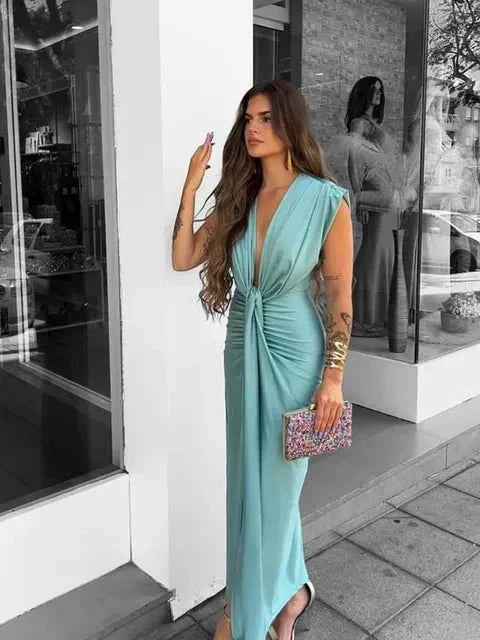 Vestido Satén Silueta-Esbelta
