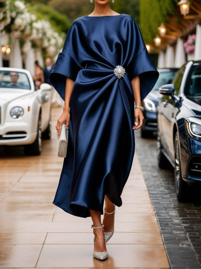 Vestido Satén Brillo-Lujo