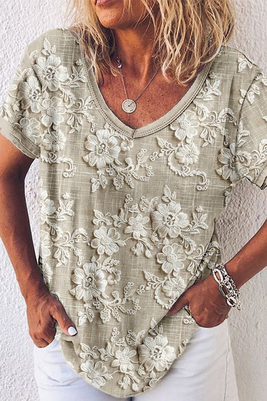 Camiseta Favorecedora Floral