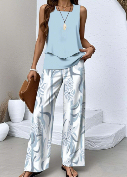 Conjunto Floral Elegante Verano