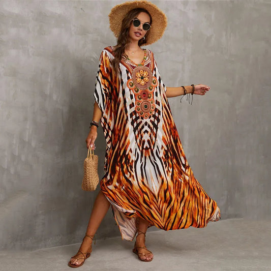 Vestido Maxi-Estilo Tropical