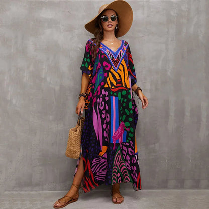 Vestido Maxi-Estilo Tropical