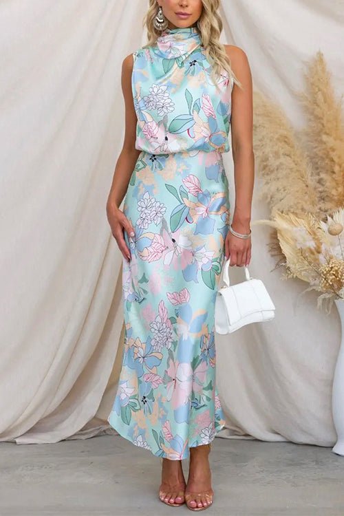 Vestido Maxi Estampado Caída-Elegante