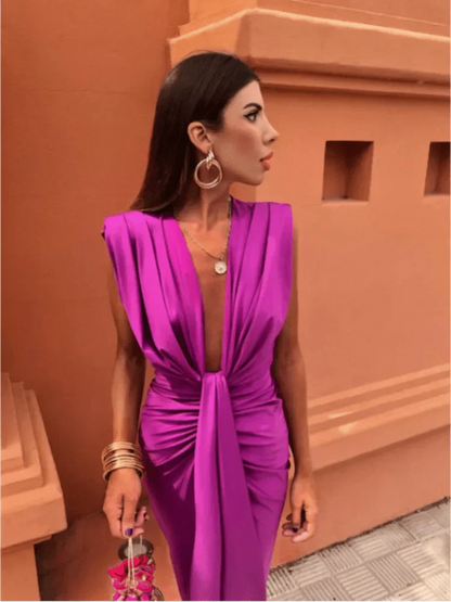 Vestido Satén Silueta-Esbelta
